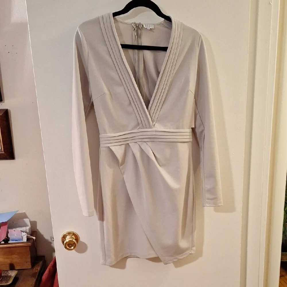 Tobi Cream Long Sleeve Mini Dress - Picture 1 of 1